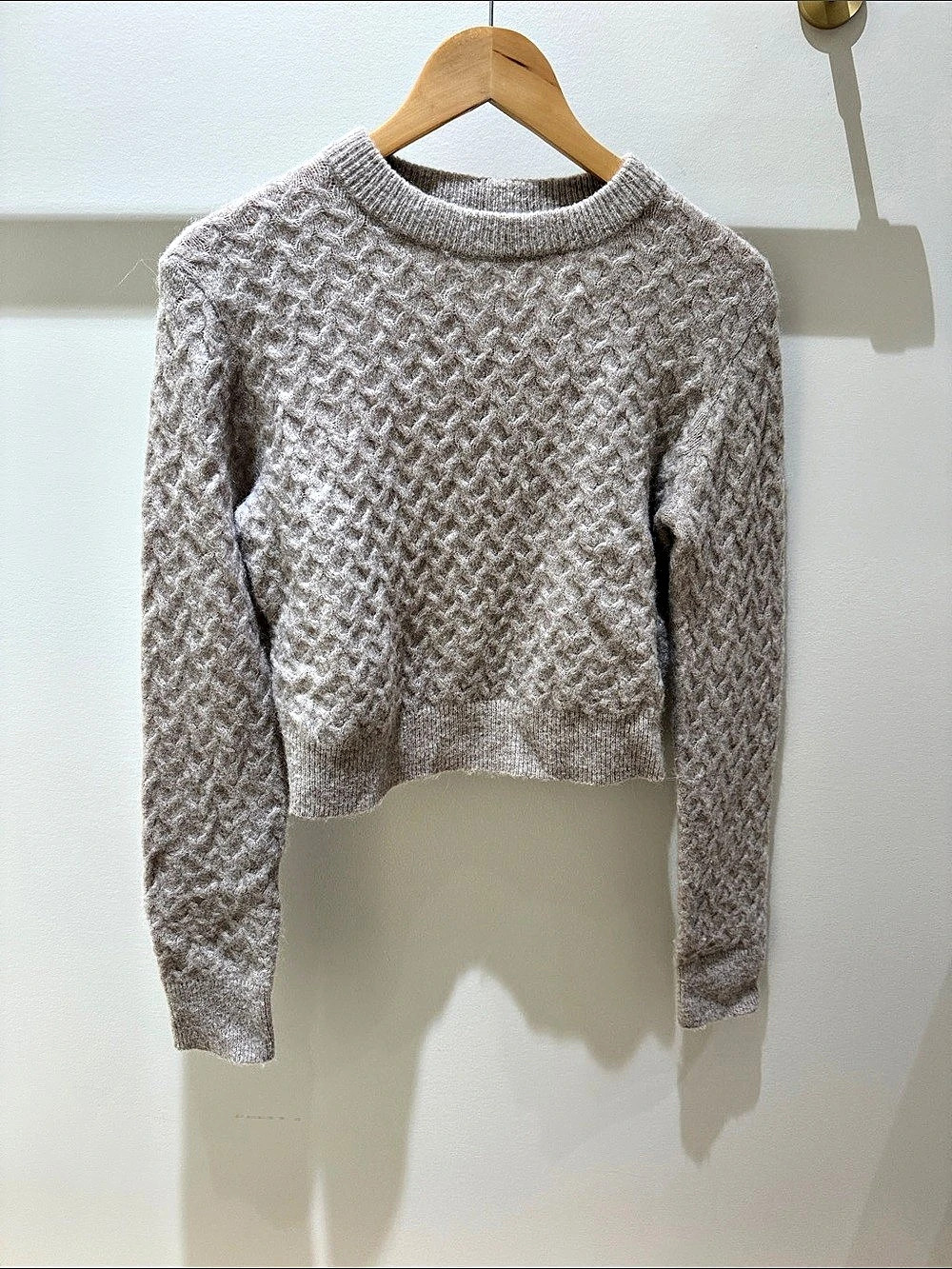 lululemon Alpaca Wool-Blend Cropped Sweater Gray Small